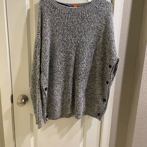 Joe Fresh Black Button-Accent Women's Sweater